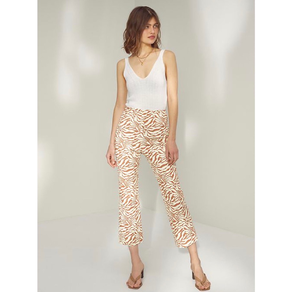 Aritzia Wilfred Muse High-Rise Zebra Print Pants Size 2 Original Retail: $148